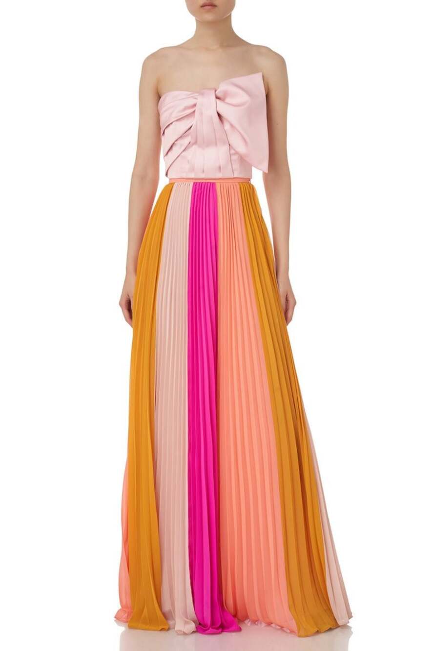AMUR Multicolored Pleated Maxi Skirt